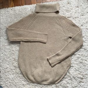 Silence + Noise beige knit turtleneck tunic S